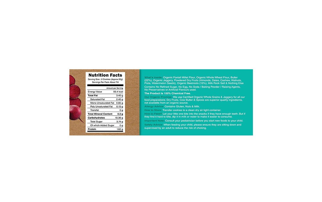 Early Foods Beetroot Jaggery Cookies    Box  150 grams